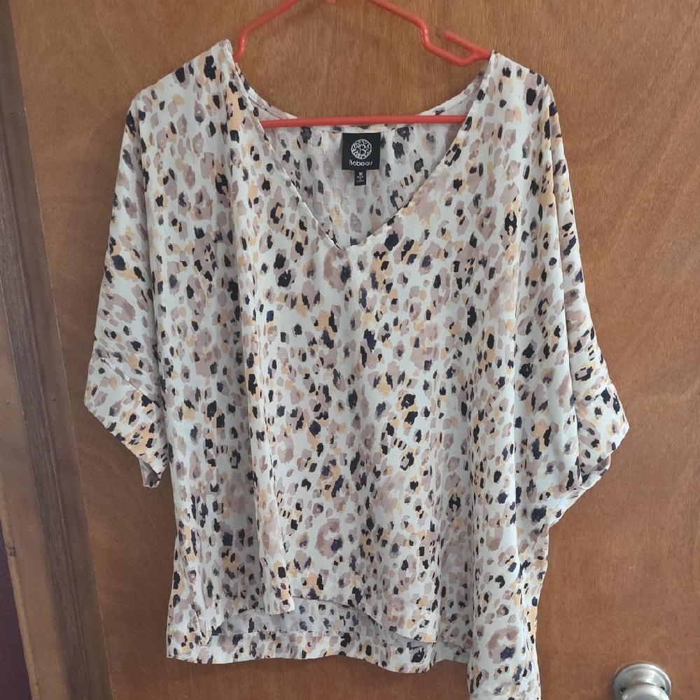 Leopard Print V-Neck Top